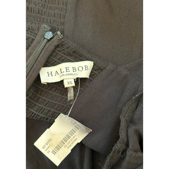 Hale Bob Black Deandra Embroidered Sweetheart Neckline Blouse Size XS Bohemian - Picture 6 of 9